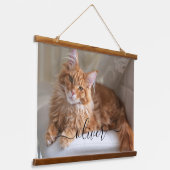 家族パーソナライズされた猫写真カスタム 吊り下げ型タペストリー (傾斜あり)