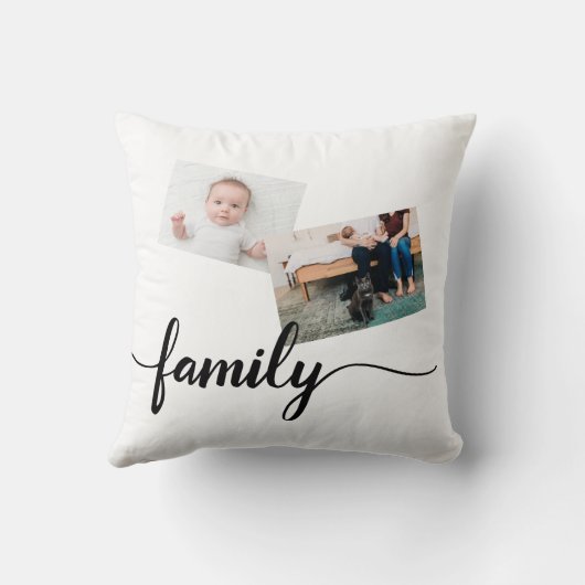 家族パーソナライズされた用の写真枕 クッション (裏面)