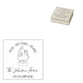 家族パーソナライズされた素朴エッグファーム ラバースタンプ (押印)