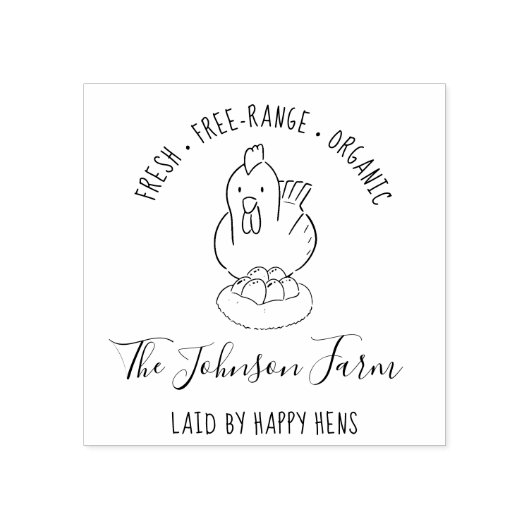 家族パーソナライズされた素朴エッグファーム ラバースタンプ (インプリント)