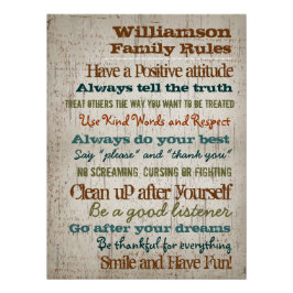 家族パーソナライズされた規則ハウスサイン ポスター