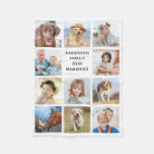 家族パーソナライズされた11フォトコラージュシンプルモダン フリースブランケット (正面)