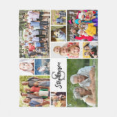 家族パーソナライズされた11ユニークフォトコラージュシンプル フリースブランケット (正面)