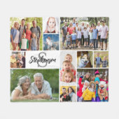 家族パーソナライズされた11ユニークフォトコラージュシンプル フリースブランケット (正面(横))