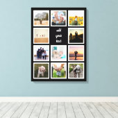 家族パーソナライズされた11写真カスタムコラージュ キャンバスプリント (インサイチュ (ウッドフロア))