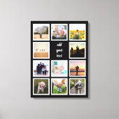 家族パーソナライズされた11写真カスタムコラージュ キャンバスプリント (正面)