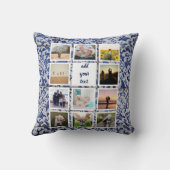 家族パーソナライズされた11写真カスタムコラージュ クッション (裏面)