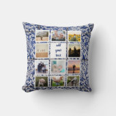 家族パーソナライズされた11写真カスタムコラージュ クッション (正面)