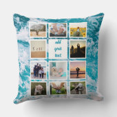 家族パーソナライズされた11写真カスタムコラージュ クッション (裏面)