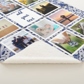 家族パーソナライズされた11写真カスタムコラージュ シェルパブランケット (3/4)