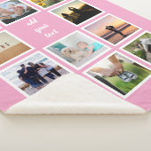 家族パーソナライズされた11写真カスタムコラージュ シェルパブランケット (3/4)