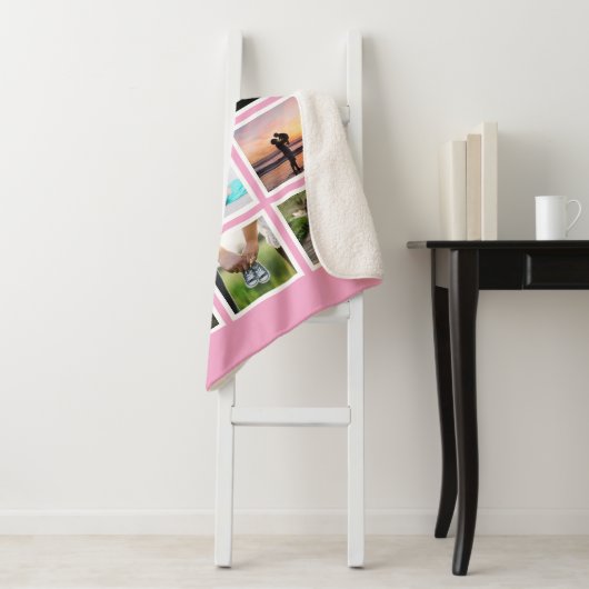 家族パーソナライズされた11写真カスタムコラージュ シェルパブランケット (インサイチュ)