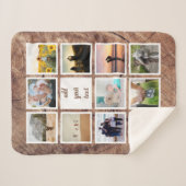 家族パーソナライズされた11写真カスタムコラージュ シェルパブランケット (正面(横))