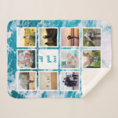 家族パーソナライズされた11写真カスタムコラージュ シェルパブランケット (正面(横))