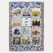 家族パーソナライズされた11写真カスタムコラージュ スローブランケット (正面縦)