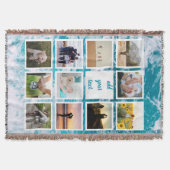 家族パーソナライズされた11写真カスタムコラージュ スローブランケット (正面)