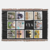 家族パーソナライズされた11写真カスタムコラージュ スローブランケット (正面)