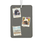 家族パーソナライズされた3フォトカスタムコラージュ カーエアーフレッシュナー (裏面)