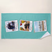 家族パーソナライズされた3フォトカスタムコラージュ ビーチタオル (正面)