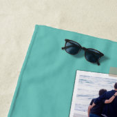 家族パーソナライズされた3フォトカスタムコラージュ ビーチタオル (インサイチュ)