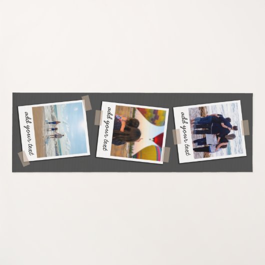 家族パーソナライズされた3フォトカスタムコラージュ ヨガマット (正面(横))