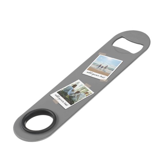 家族パーソナライズされた4フォトカスタムコラージュ スピード栓抜き (裏面アングル)