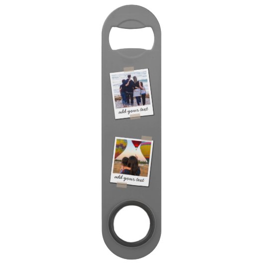 家族パーソナライズされた4フォトカスタムコラージュ スピード栓抜き (正面)