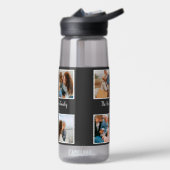 家族パーソナライズされた4枚の写真コラージュテンプレート ウォーターボトル (左面)