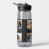 家族パーソナライズされた4枚の写真コラージュテンプレート ウォーターボトル (右面)