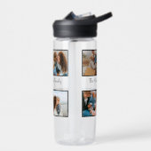 家族パーソナライズされた4枚の写真コラージュテンプレート ウォーターボトル (左面)