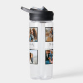 家族パーソナライズされた4枚の写真コラージュテンプレート ウォーターボトル (右面)