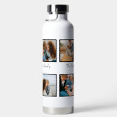 家族パーソナライズされた4枚の写真コラージュテンプレート ウォーターボトル (右面)