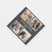 家族パーソナライズされた4枚の写真コラージュテンプレート スタンダードランチョンナプキン (角)