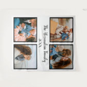 家族パーソナライズされた4枚の写真コラージュテンプレート タペストリー (正面(横))