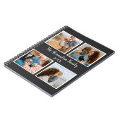 家族パーソナライズされた4枚の写真コラージュテンプレート ノートブック (左側)