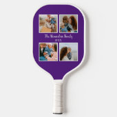 家族パーソナライズされた4枚の写真コラージュテンプレート ピックルボールラケット (裏面)