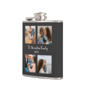 家族パーソナライズされた4枚の写真コラージュテンプレート フラスク (左)