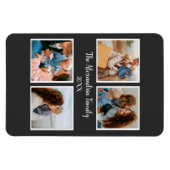 家族パーソナライズされた4枚の写真コラージュテンプレート マグネット (横)