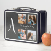 家族パーソナライズされた4枚の写真コラージュテンプレート メタルランチボックス (インサイチュ)