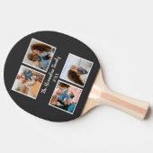 家族パーソナライズされた4枚の写真コラージュテンプレート 卓球ラケット (横)