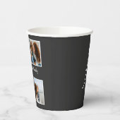 家族パーソナライズされた4枚の写真コラージュテンプレート 紙コップ (左)