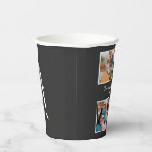 家族パーソナライズされた4枚の写真コラージュテンプレート 紙コップ (右)