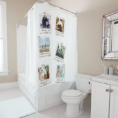 家族パーソナライズされた6フォトカスタムコラージュ シャワーカーテン (インサイチュ)