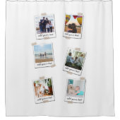 家族パーソナライズされた6フォトカスタムコラージュ シャワーカーテン (正面)