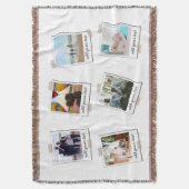 家族パーソナライズされた6フォトカスタムコラージュ スローブランケット (正面縦)