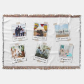 家族パーソナライズされた6フォトカスタムコラージュ スローブランケット (正面)