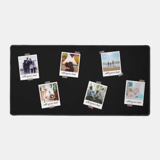 家族パーソナライズされた6フォトカスタムコラージュ デスクマット (正面)