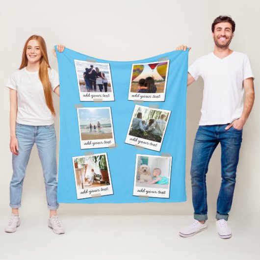 家族パーソナライズされた6フォトカスタムコラージュ フリースブランケット (インサイチュ)