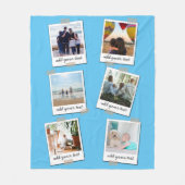 家族パーソナライズされた6フォトカスタムコラージュ フリースブランケット (正面)