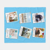 家族パーソナライズされた6フォトカスタムコラージュ フリースブランケット (正面(横))